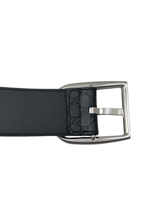 Gucci Belt Micro Guccissima Leather Logo Black Silver main image 9
